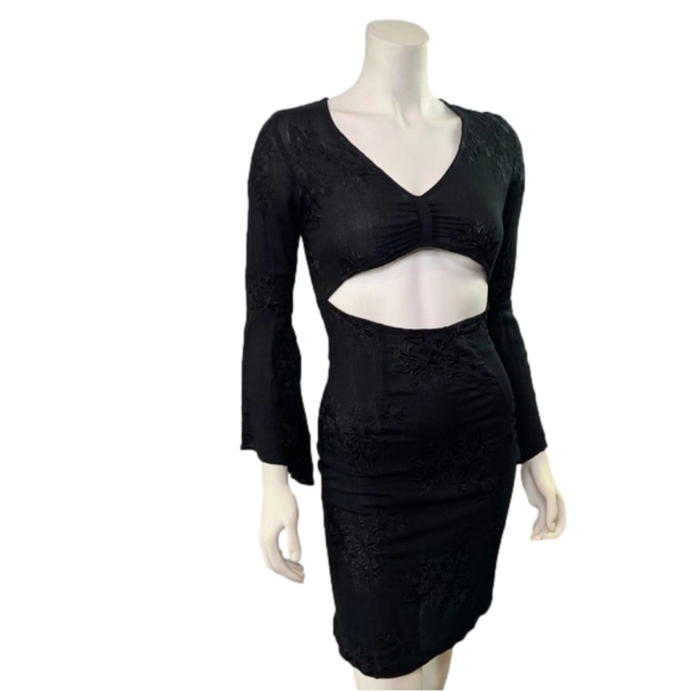 Flynn Skye Black Wing Sleeve Dress Size XS